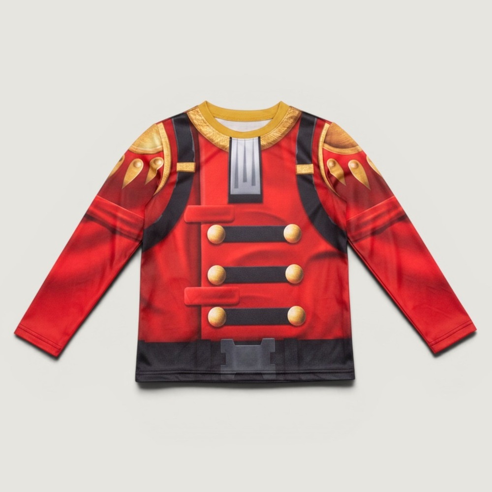 Fortnite Crackshot Nutcracker Costume L Shirt Kids Red Gold Halloween Gaming